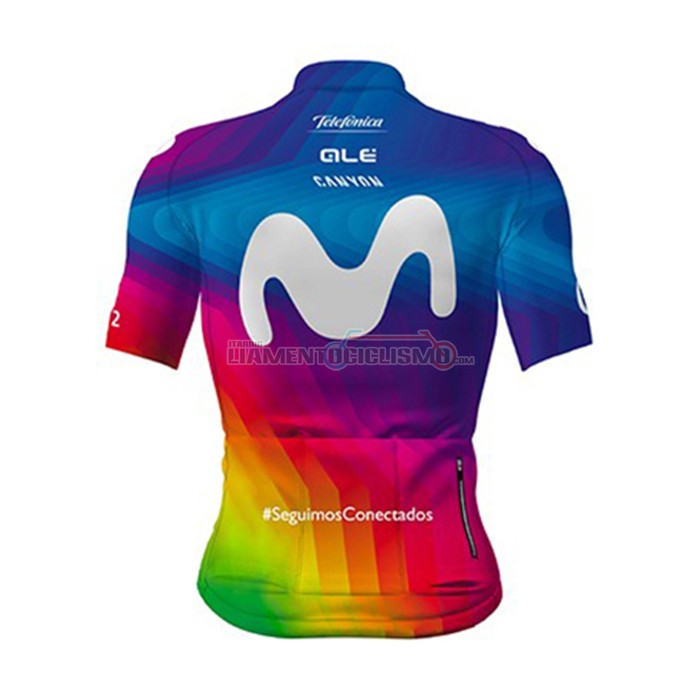 Abbigliamento Ciclismo Movistar Manica Corta 2020 Multicolore